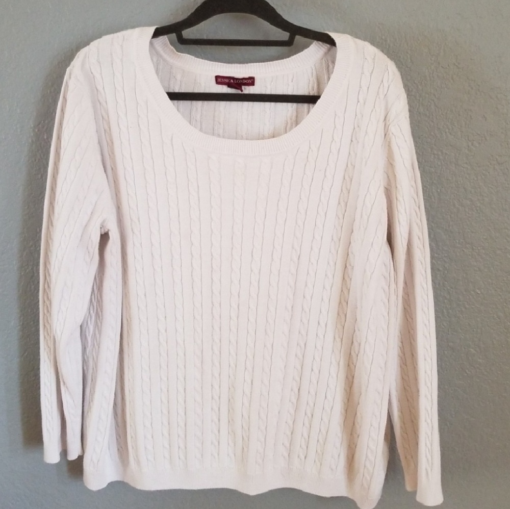Jessica London Cable Knit Pullover Sweater